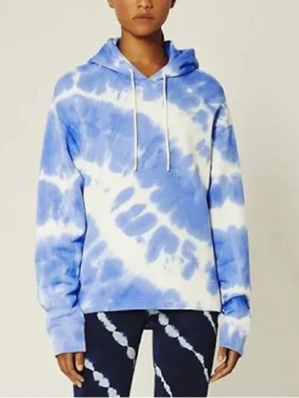 NWOT Tory Burch Sport Oversized Tie-Dye Hoodie – Blue Sky, Size Small